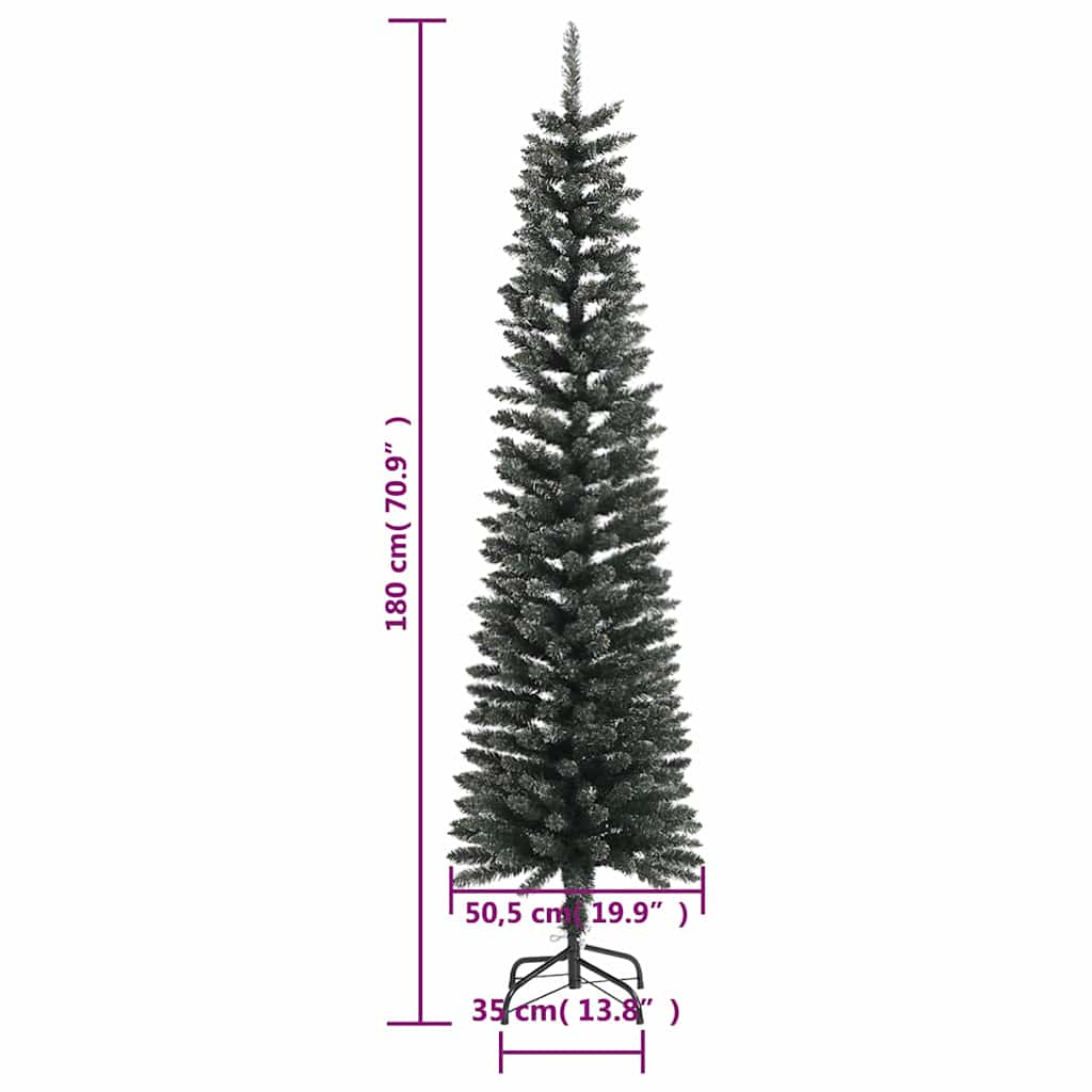 Künstlicher Weihnachtsbaum mit Ständer Schlank Grün 180 cm PVC