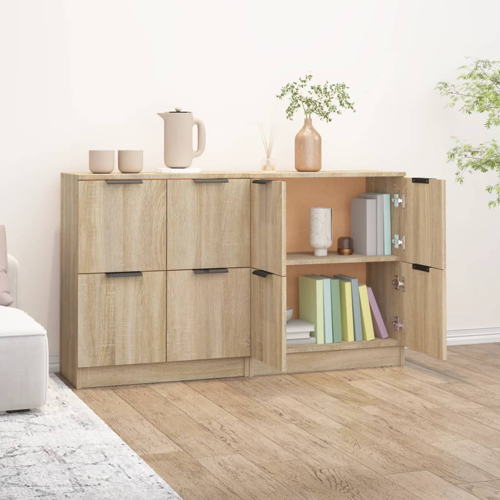 Sideboards 2 Stk. Sonoma-Eiche 60x30x70 cm Holzwerkstoff