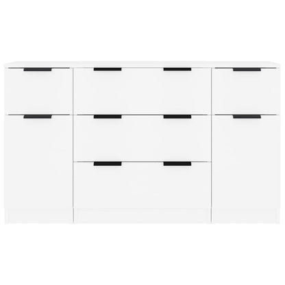3-tlg. Sideboard-Set Weiß Holzwerkstoff