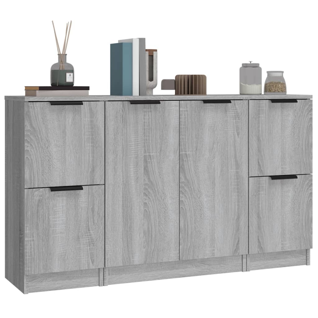 Sideboards 3 Stk. Grau Sonoma Holzwerkstoff