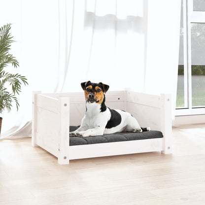 Hundebett Weiß 55,5 x 45,5 x 28 cm Massivholz Kiefer
