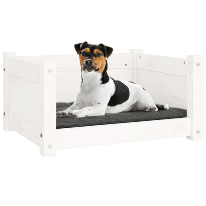 Hundebett Weiß 55,5 x 45,5 x 28 cm Massivholz Kiefer