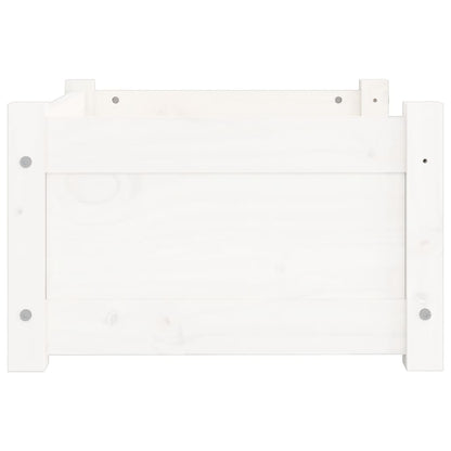 Hundebett Weiß 55,5 x 45,5 x 28 cm Massivholz Kiefer