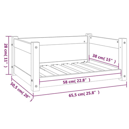 Hundebett 65,5 x 50,5 x 28 cm Massivholz Kiefer