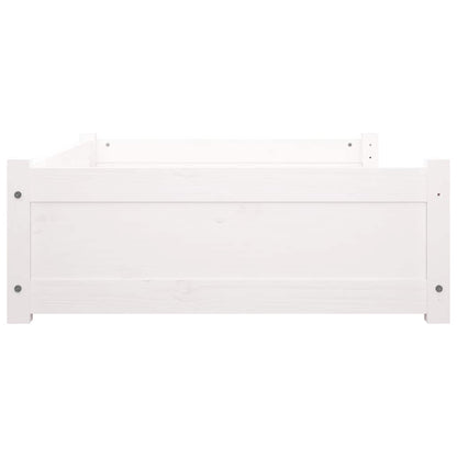 Hundebett Weiß 95,5x65,5x28 cm Massivholz Kiefer