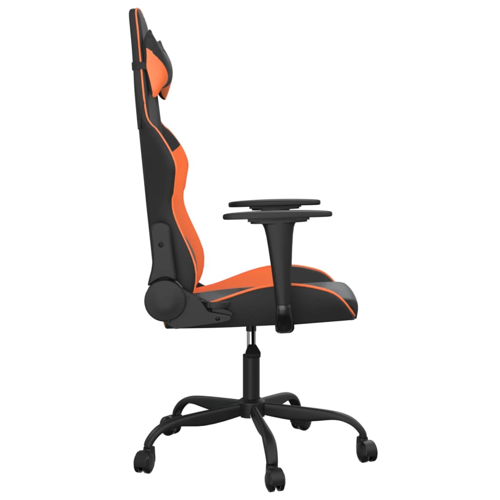 Gaming-Stuhl mit Massagefunktion Schwarz und Orange Kunstleder