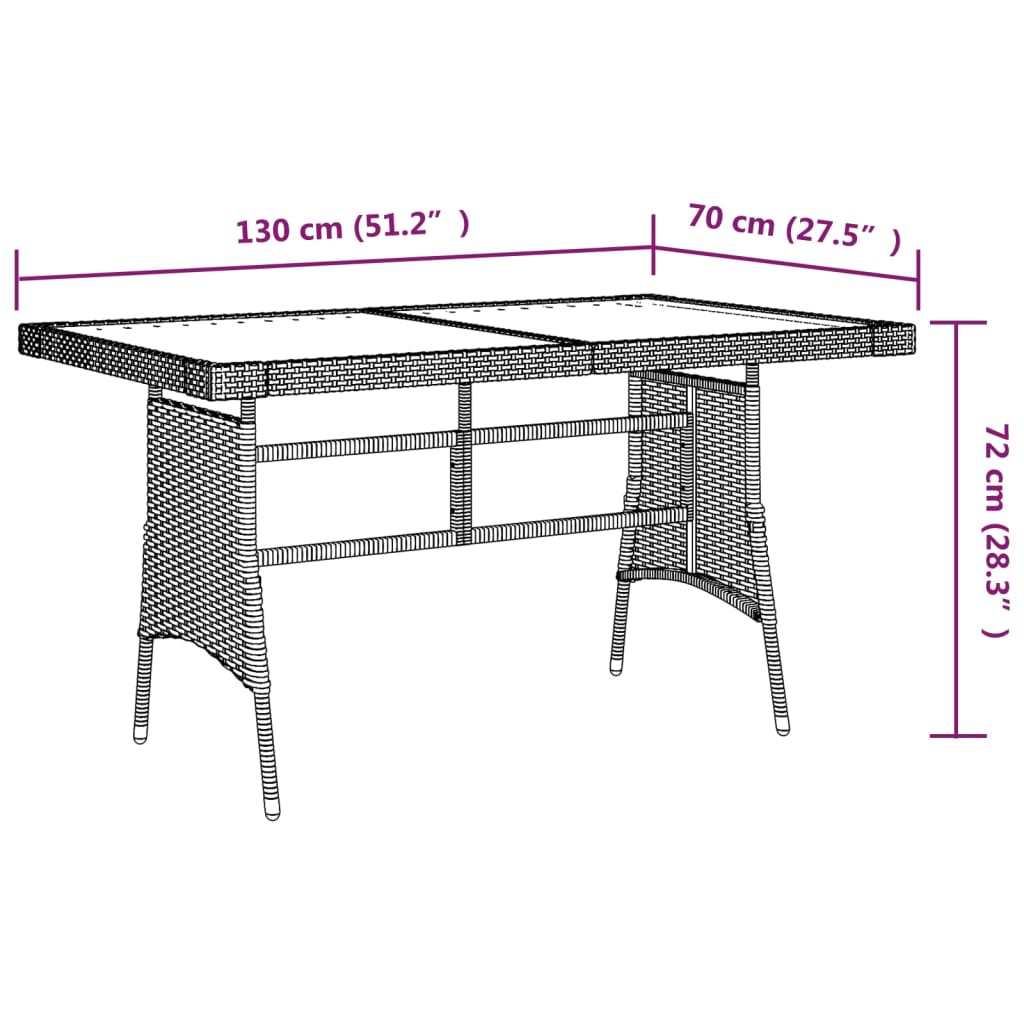 5-tlg. Garten-Essgruppe Poly Rattan Schwarz