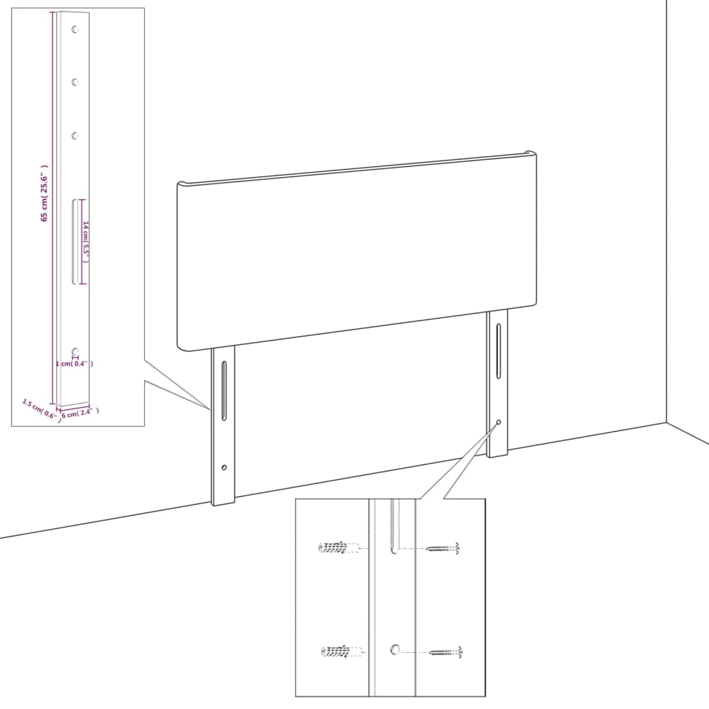 Kopfteile 2 Stk. Cappuccino-Braun 90x5x78/88 cm Kunstleder