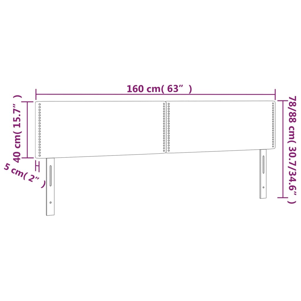 Kopfteile 2 Stk. Weiß 80x5x78/88 cm Kunstleder