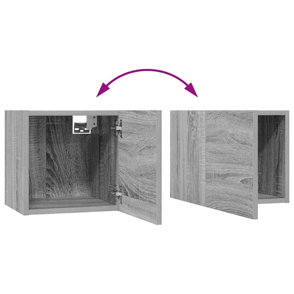 10-tlg. TV-Schrank-Set Grau Sonoma Holzwerkstoff