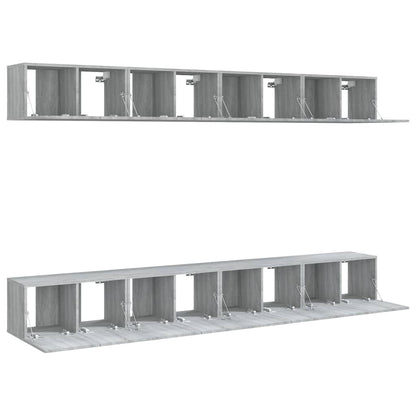 8-tlg. TV-Schrank-Set Grau Sonoma 60x30x30 cm Holzwerkstoff
