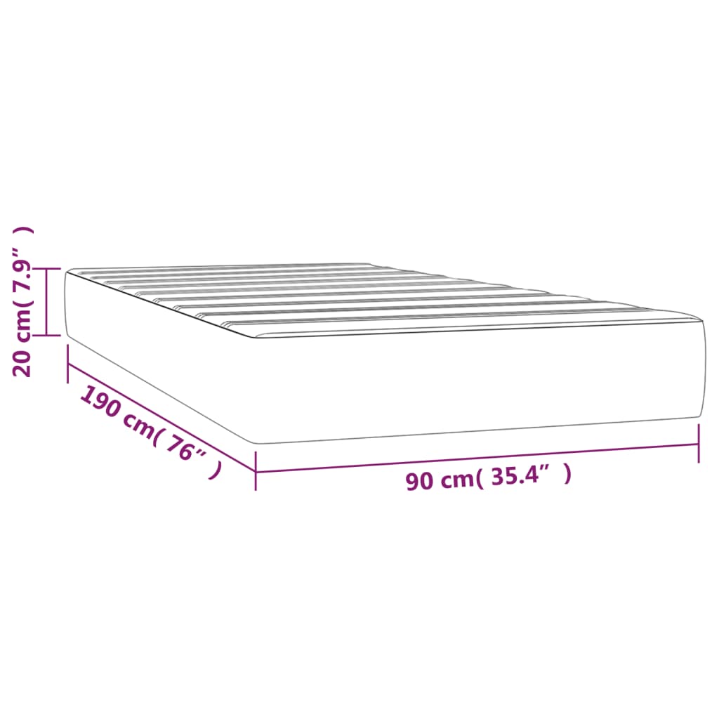 Taschenfederkernmatratze Dunkelbraun 90x190x20 cm Stoff