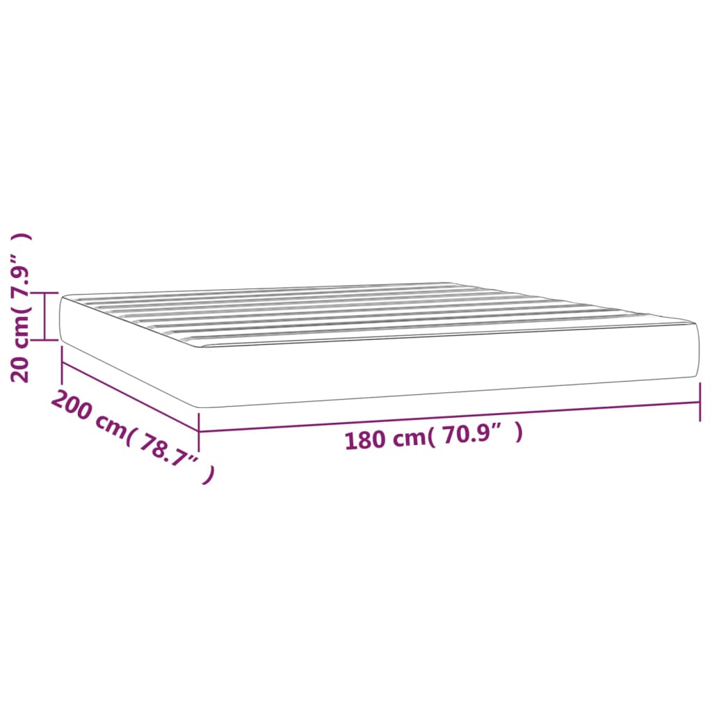 Taschenfederkernmatratze Dunkelgrau 180x200x20 cm Stoff