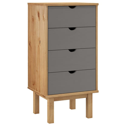 Schubladenschrank OTTA Braun&Grau 45x39x90 cm Massivholz