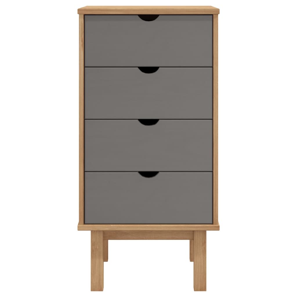 Schubladenschrank OTTA Braun&Grau 45x39x90 cm Massivholz