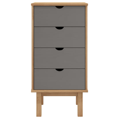 Schubladenschrank OTTA Braun&Grau 45x39x90 cm Massivholz