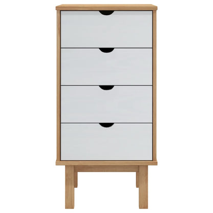 Schubladenschrank OTTA Braun&Weiß 46x39,5x90 cm Massivholz
