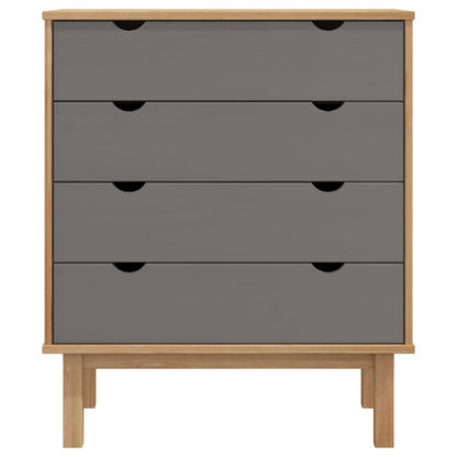 Schubladenschrank OTTA Braun&Grau 76,5x39,5x90 cm Massivholz