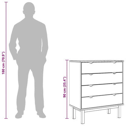 Schubladenschrank OTTA Braun&Weiß 76,5x39,5x90 cm Massivholz