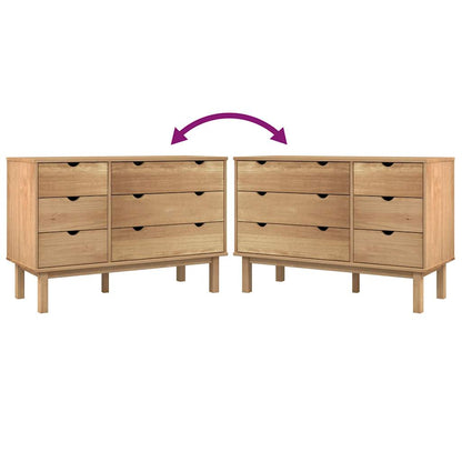 Schubladenschrank OTTA 111x43x73,5 cm Massivholz Kiefer