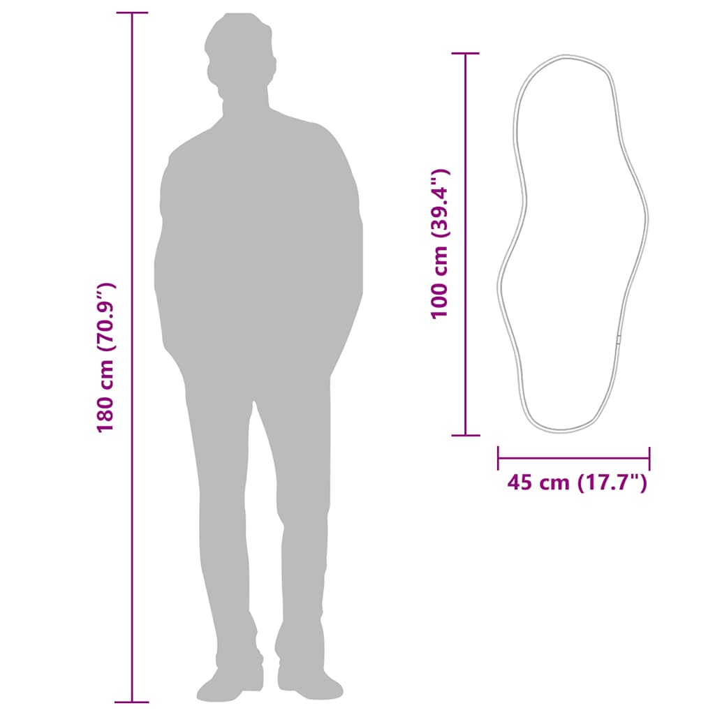 Wandspiegel Schwarz 100x45 cm