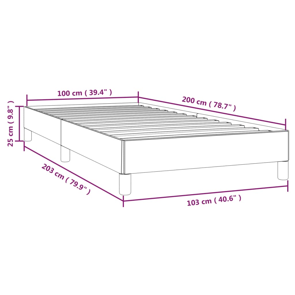 Bettgestell ohne Matratze Grün 100x200 cm Stoff