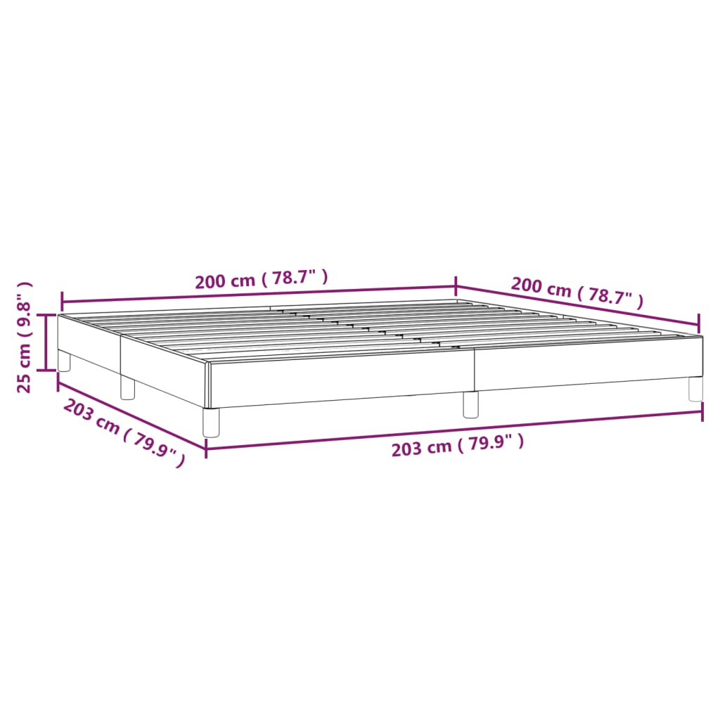 Bettgestell ohne Matratze Grün 200x200 cm Stoff