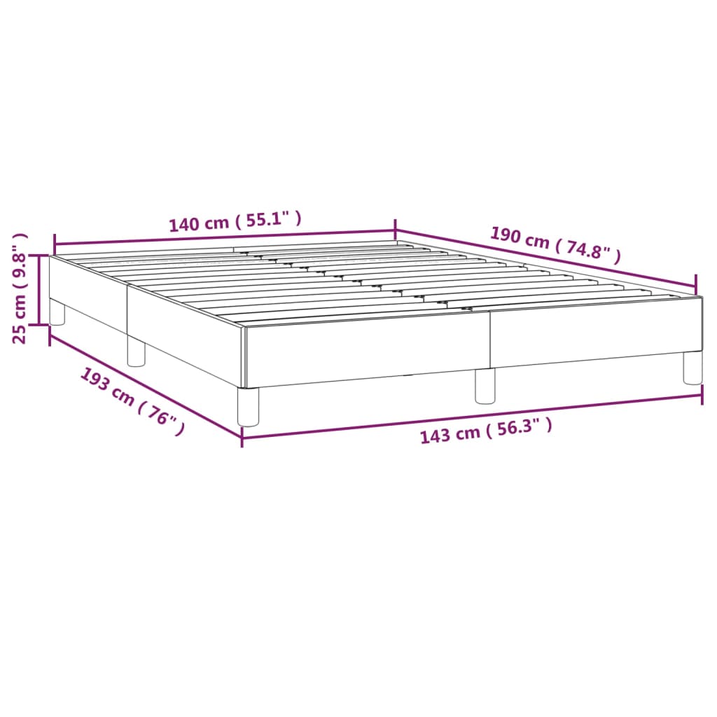 Bettgestell Creme 140x190 cm Kunstleder