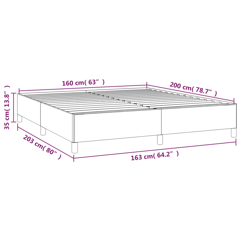 Bettgestell ohne Matratze Dunkelgrau 160x200 cm Stoff