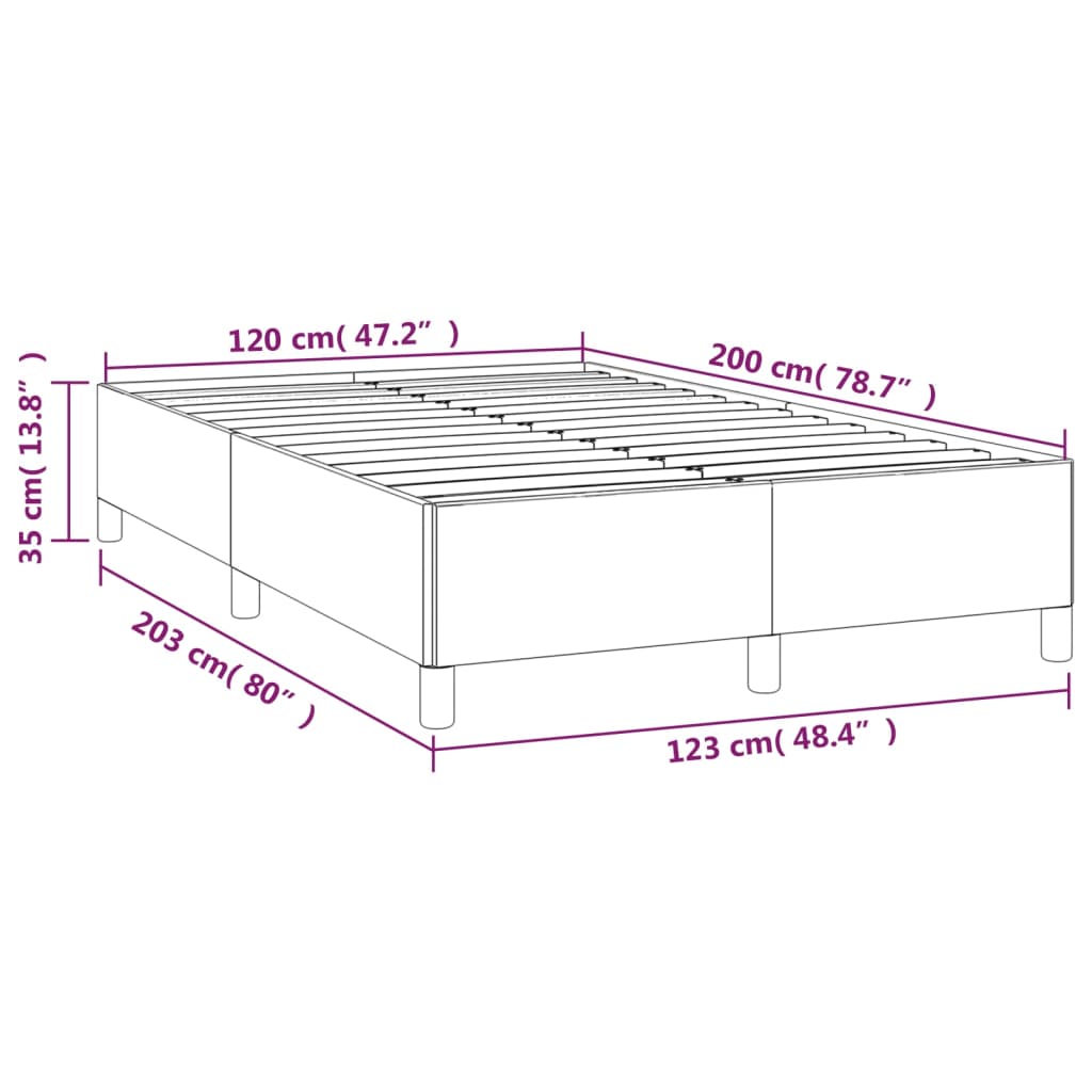 Bettgestell Creme 120x200 cm Kunstleder