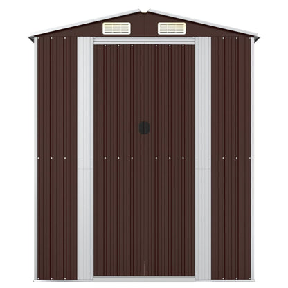 Geräteschuppen Dunkelbraun 192x108x223 cm Verzinkter Stahl
