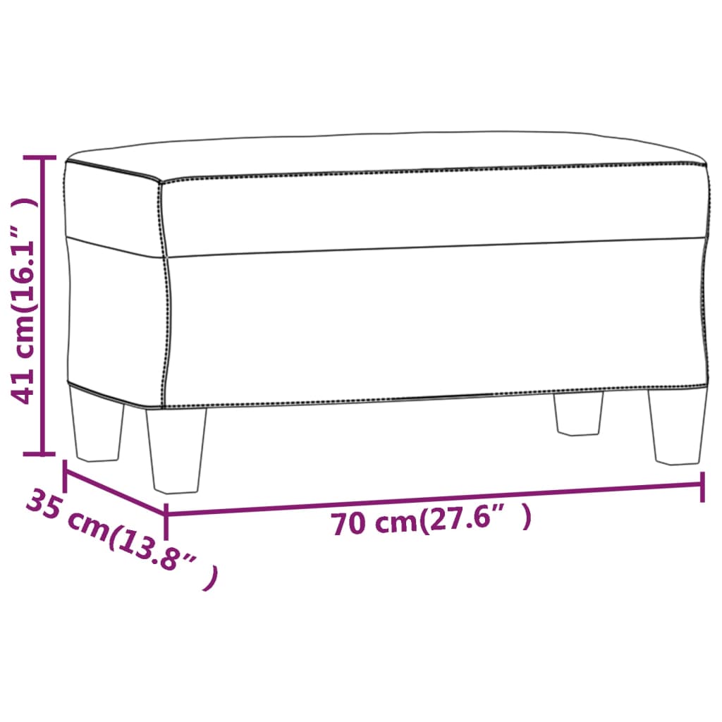 Sitzbank Schwarz 70x35x41 cm Kunstleder