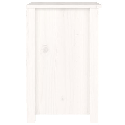 Nachttische 2 Stk. Weiß 40x35x55 cm Massivholz Kiefer