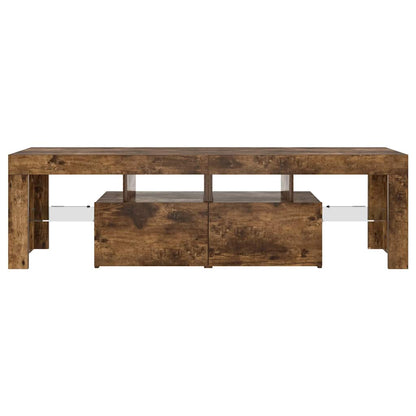 TV-Schrank mit LED-Leuchten Räuchereiche 140x36,5x40 cm