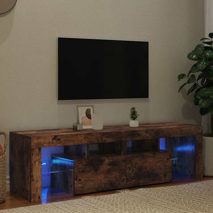 TV-Schrank mit LED-Leuchten Räuchereiche 140x36,5x40 cm