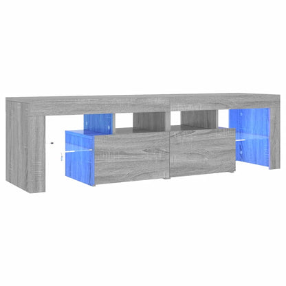 TV-Schrank mit LED-Leuchten Grau Sonoma 140x36,5x40 cm
