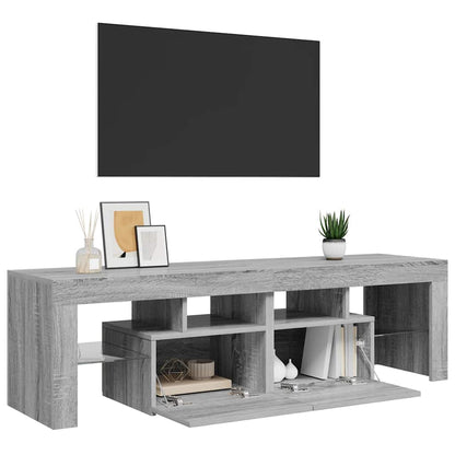 TV-Schrank mit LED-Leuchten Grau Sonoma 140x36,5x40 cm