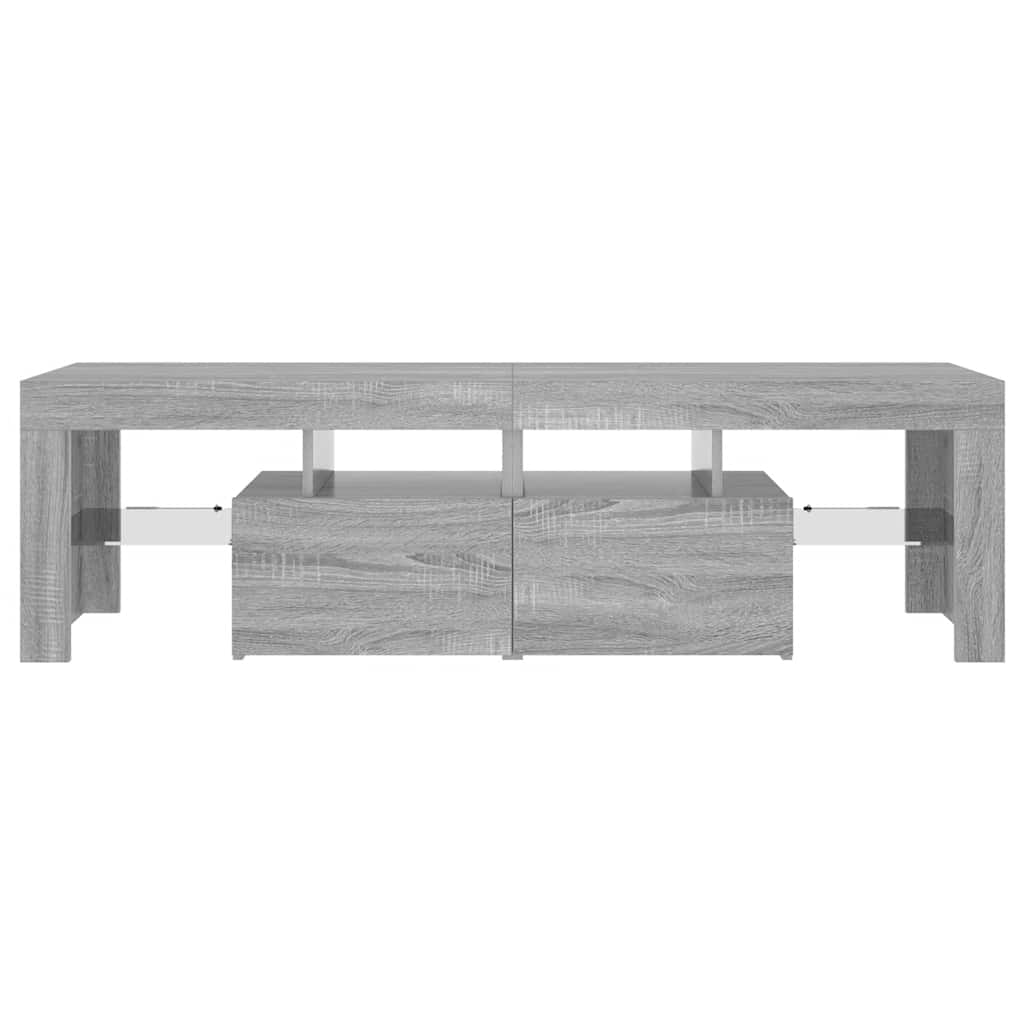 TV-Schrank mit LED-Leuchten Grau Sonoma 140x36,5x40 cm