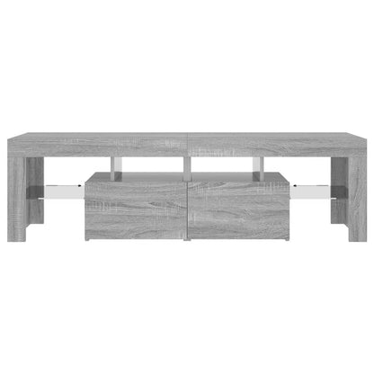 TV-Schrank mit LED-Leuchten Grau Sonoma 140x36,5x40 cm