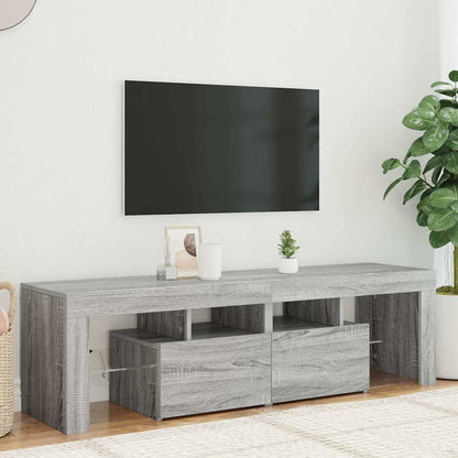 TV-Schrank mit LED-Leuchten Grau Sonoma 140x36,5x40 cm