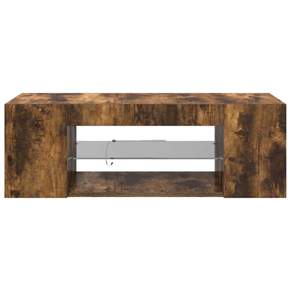 TV-Schrank mit LED-Leuchten Räuchereiche 90x39x30 cm
