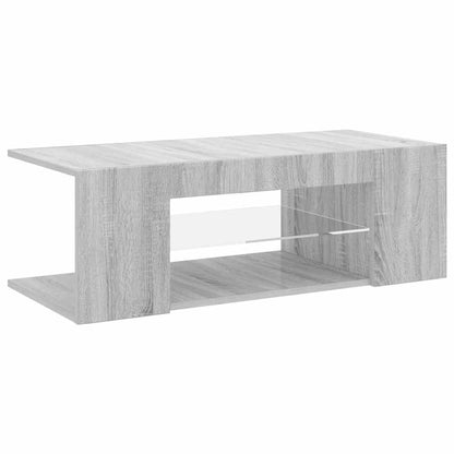 TV-Schrank mit LED-Leuchten Grau Sonoma 90x39x30 cm