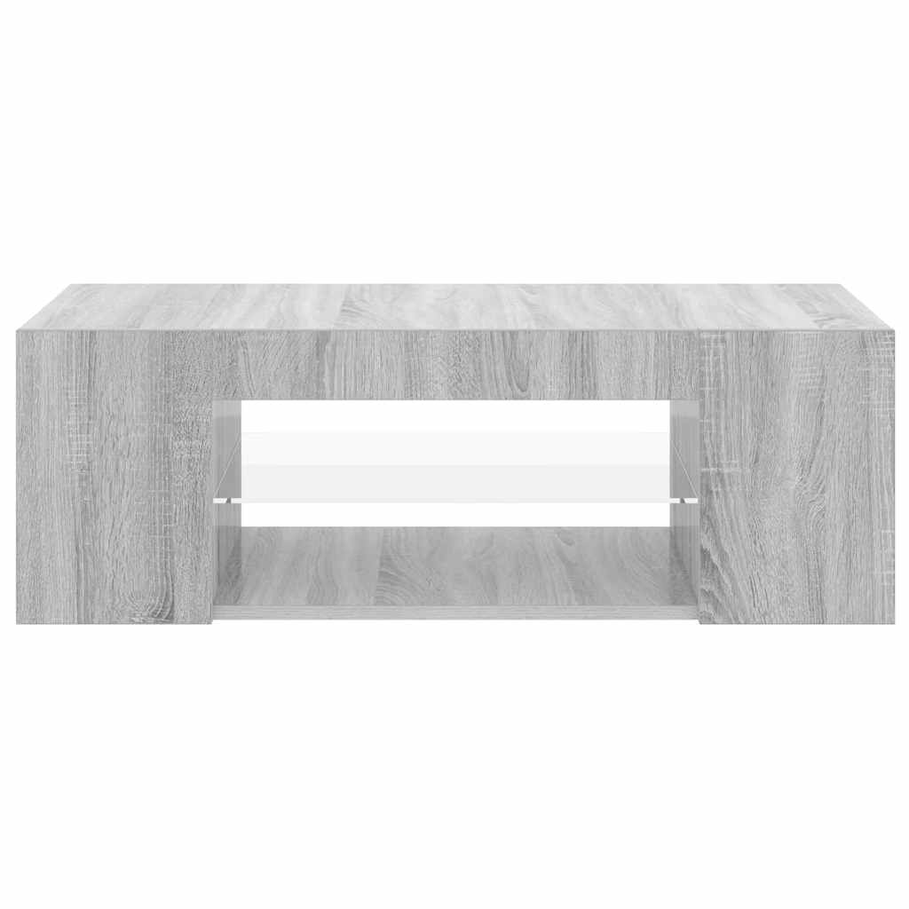 TV-Schrank mit LED-Leuchten Grau Sonoma 90x39x30 cm