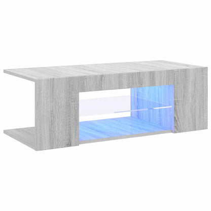 TV-Schrank mit LED-Leuchten Grau Sonoma 90x39x30 cm