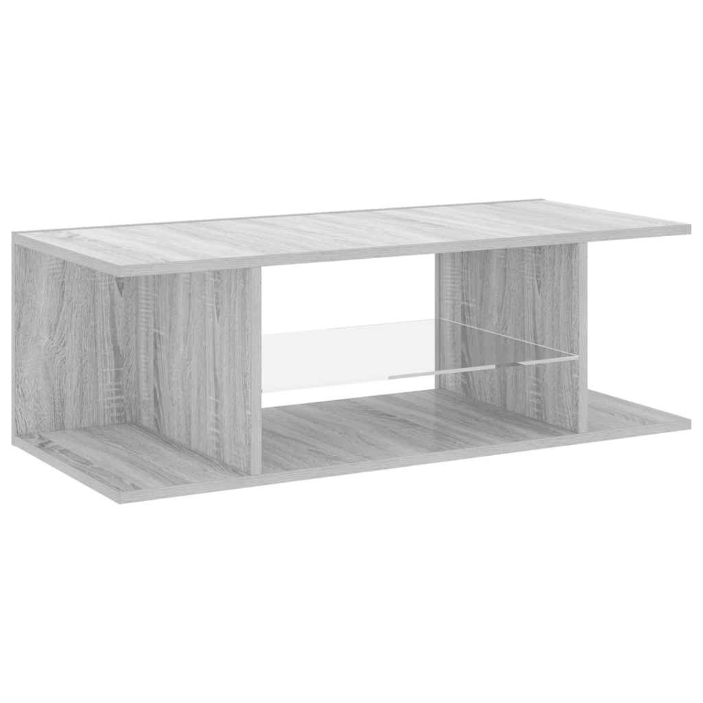 TV-Schrank mit LED-Leuchten Grau Sonoma 90x39x30 cm