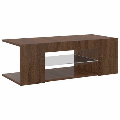 TV-Schrank mit LED-Leuchten Braun Eichen-Optik 90x39x30 cm