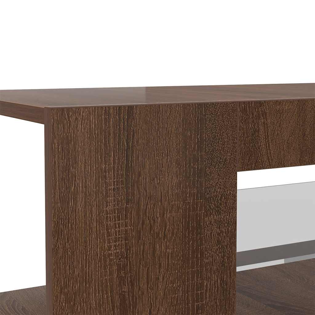 TV-Schrank mit LED-Leuchten Braun Eichen-Optik 90x39x30 cm