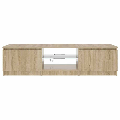 TV-Schrank mit LED-Leuchten Räuchereiche 140x40x36 cm