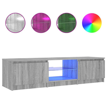 TV-Schrank mit LED-Leuchten Grau Sonoma 140x40x36 cm