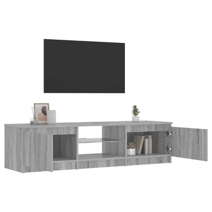 TV-Schrank mit LED-Leuchten Grau Sonoma 140x40x36 cm